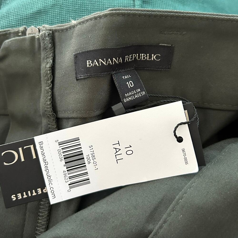 NWT Banana Republic Utility Skirt Green Belted Mini Pocket Womens 10 Tall - Picture 4 of 8